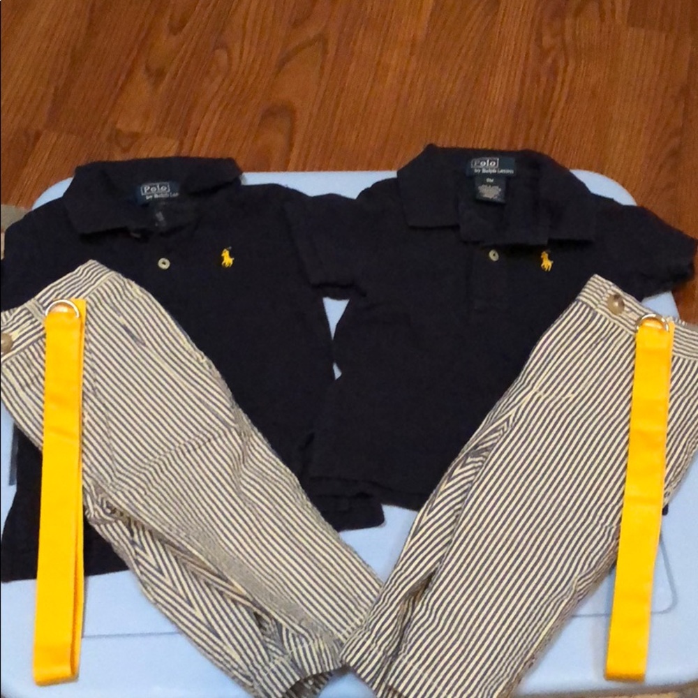 EUC Polo brand shirts/seersucker pants and belts.